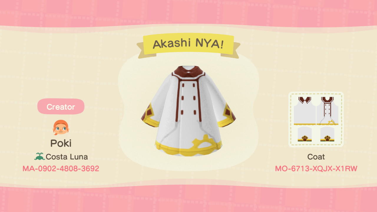Animal Crossing Design Code: MO-6713-XQJX-X1RW Akashi NYA!