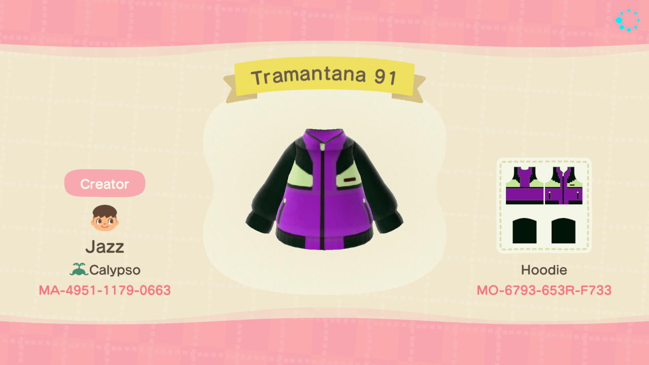 Animal Crossing Design Code: MO-6793-653R-F733 Tramantana 91
