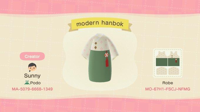 Animal Crossing Design Code: MO-67H1-FSCJ-NFMG modern hanbok