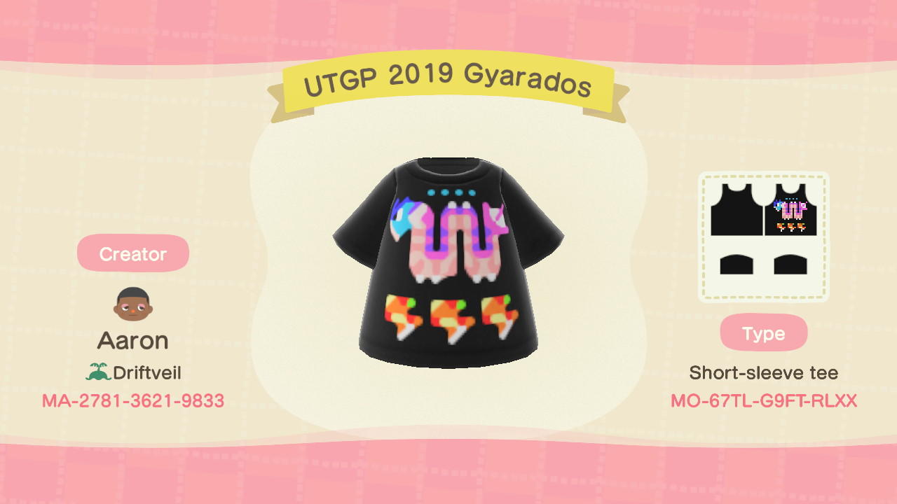 Animal Crossing Design Code: MO-67TL-G9FT-RLXX UTGP Gyarados 2019