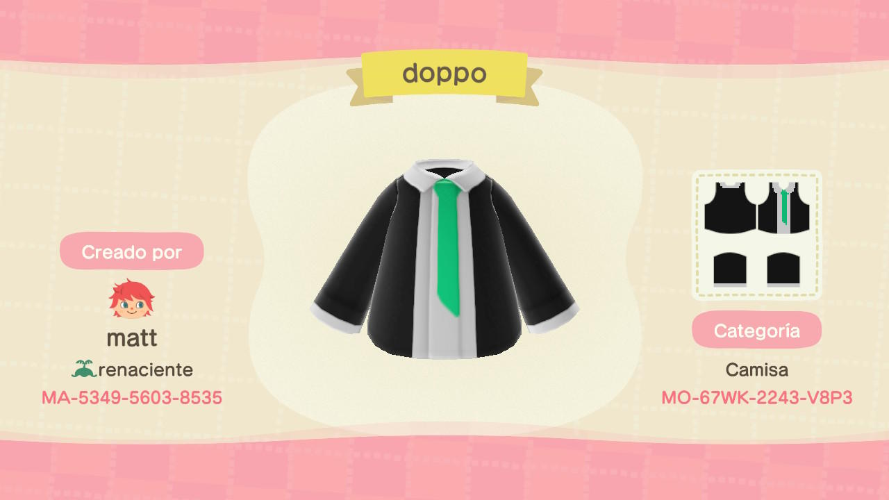 Animal Crossing Design Code: MO-67WK-2243-V8P3 Doppo