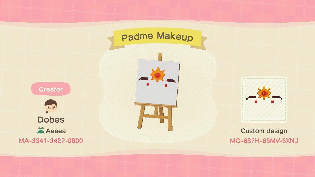 Animal Crossing Design Code: MO-687H-65MV-5XNJ Padme Makeup