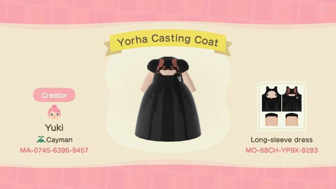 Animal Crossing Design Code: MO-68CH-YP9X-9283 Yorha Casting Coat