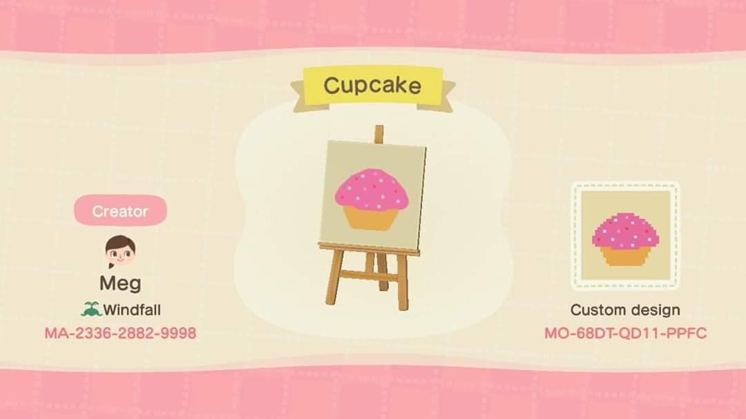 Animal Crossing Design Code: MO-68DT-QD11-PPFC Cupcake