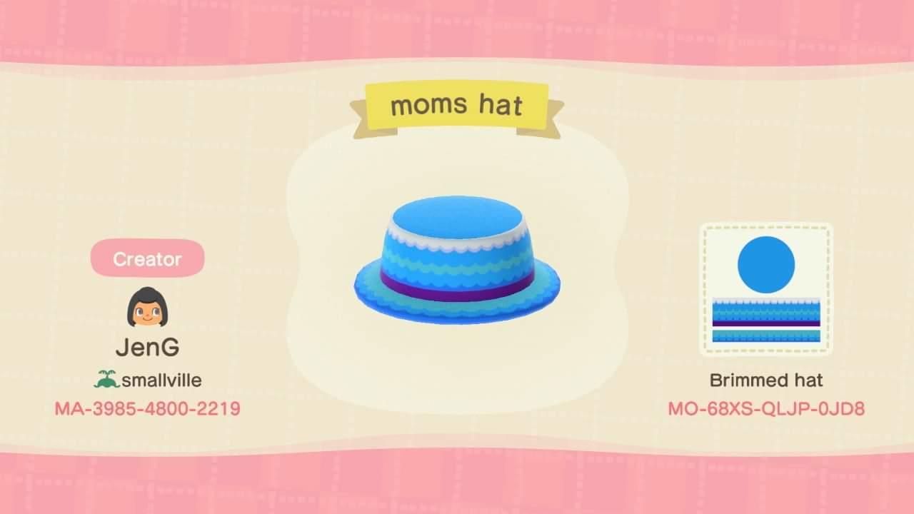 Animal Crossing Design Code: MO-68XS-QLJP-0JD8 Moms Hat