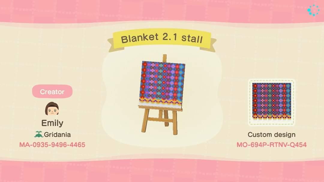 Animal Crossing Design Code: MO-694P-RTNV-Q454 Blanket 2.1 stall