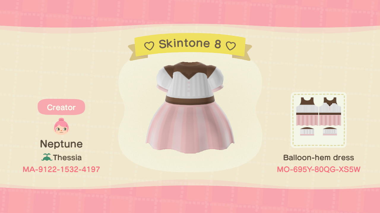 Animal Crossing Design Code: MO-695Y-80QC-XS5W ♡ Skintone 8 ♡