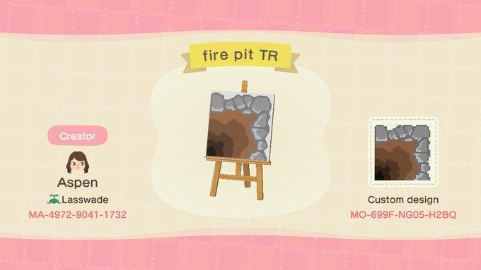 Animal Crossing Design Code: MO-699F-NG05-H2BQ Fire Pit (TR)