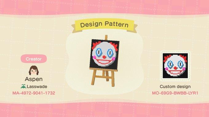 Animal Crossing Design Code: MO-69G9-BWBB-LYR1 Clown