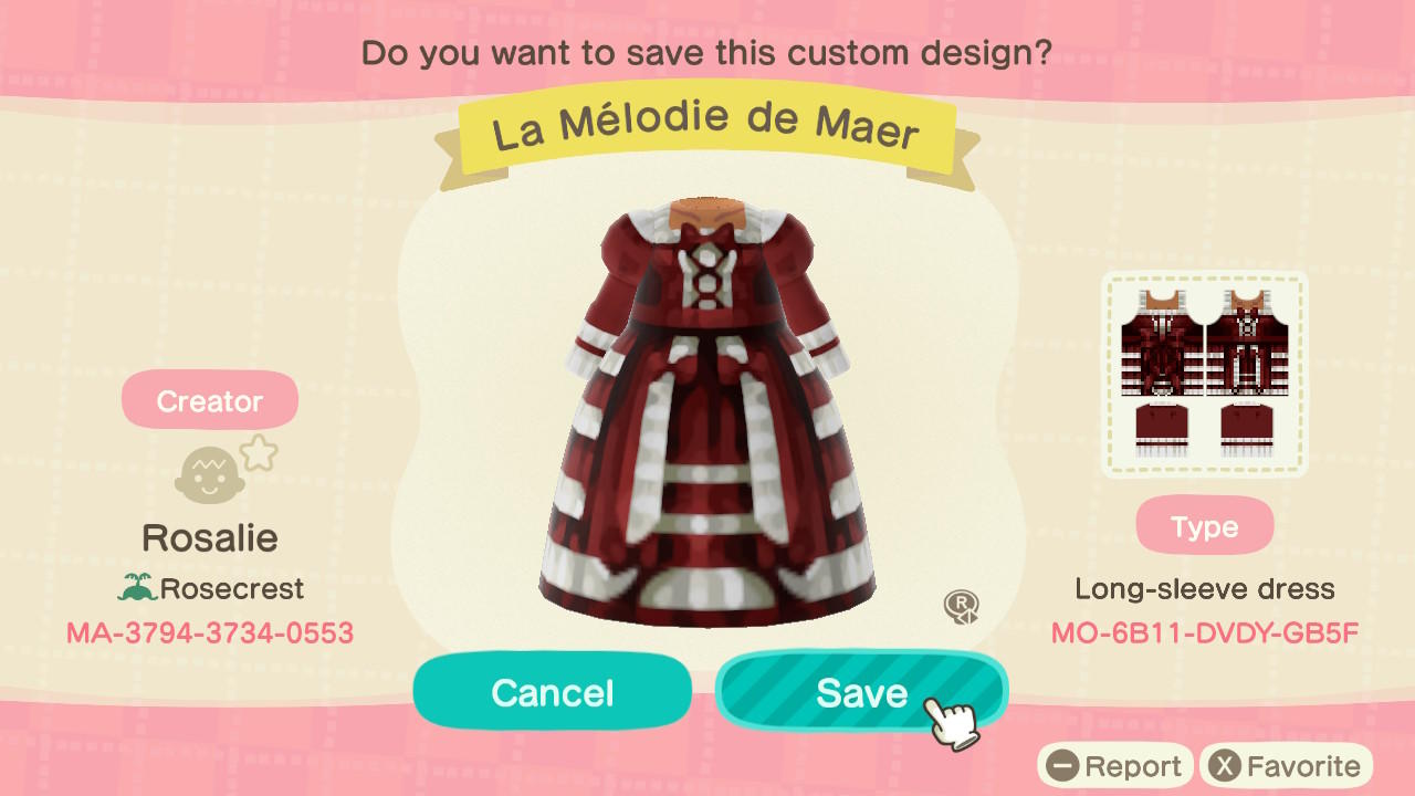 Animal Crossing Design Code: MO-6B11-DVDY-GB5F La Mélodie de Maer