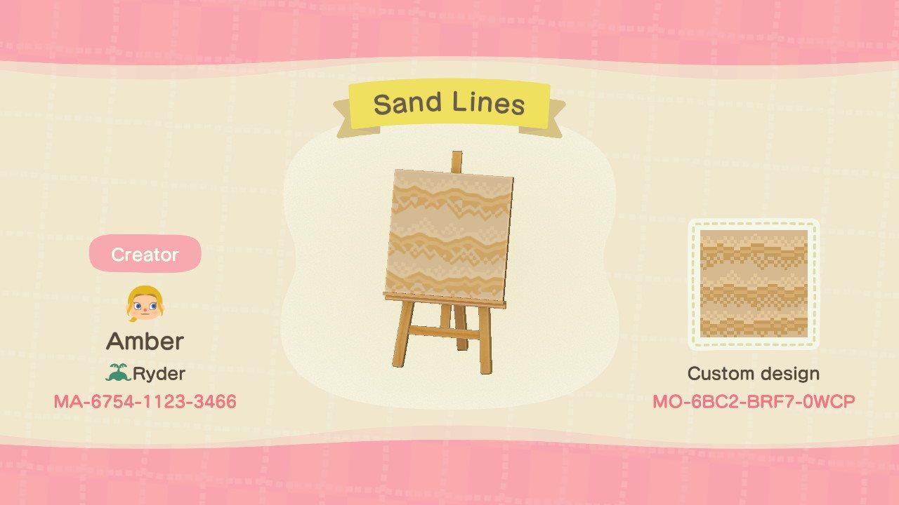 Animal Crossing Design Code: MO-6BC2-BRF7-0WCP Sand Lines