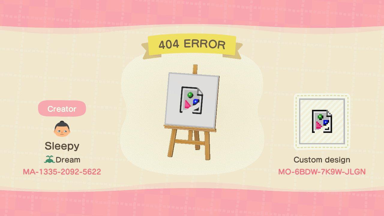 Animal Crossing Design Code: MO-6BDW-7K9W-JLGN 404 ERROR