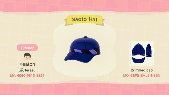 Animal Crossing Design Code: MO-6BFS-8HJ9-N8SN Persona 4 Naoto Hat