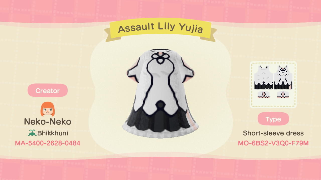Animal Crossing Design Code: MO-6BS2-V3Q0-F79M Assault Lily Yujia