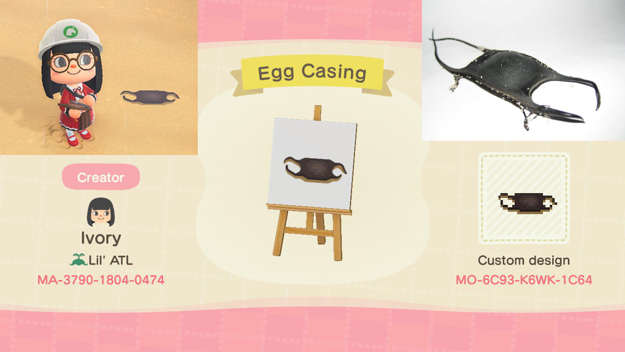 Animal Crossing Design Code: MO-6C93-K6WK-1C64 Chondrichthyes Eggs