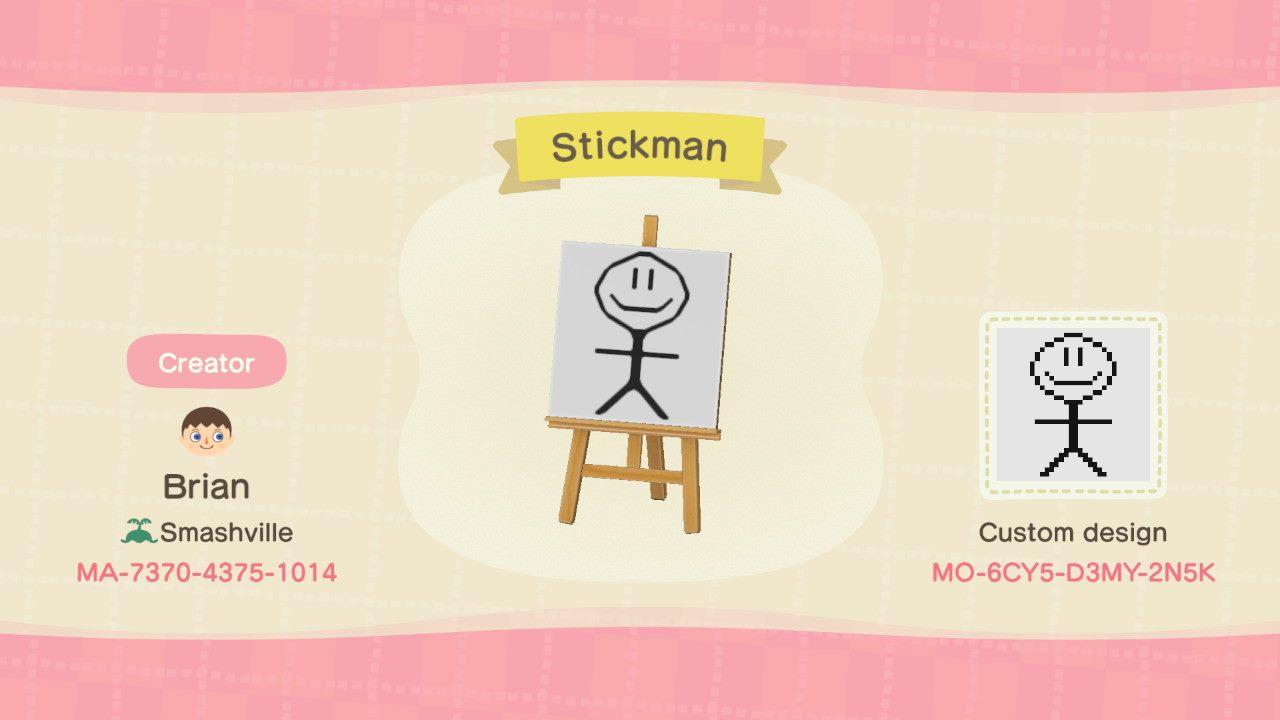 Animal Crossing Design Code: MO-6CYS-D3MY-2N5K Stickman