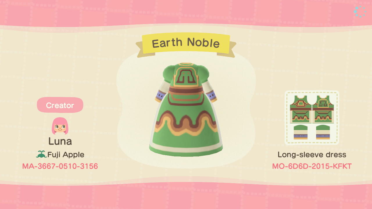 Animal Crossing Design Code: MO-6D6D-2015-KFKT Earth Noble