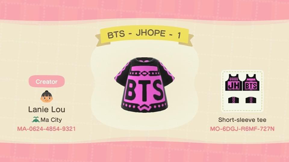 Animal Crossing Design Code: MO-6DGJ-R6MF-727N BTS - JHOPE - 1