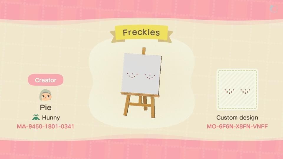 Animal Crossing Design Code: MO-6F6N-X8FN-VNFF Freckles