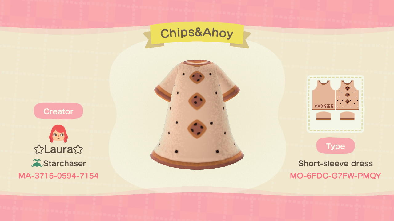 Animal Crossing Design Code: MO-6FDC-G7FW-PMQY Chips&Ahoy