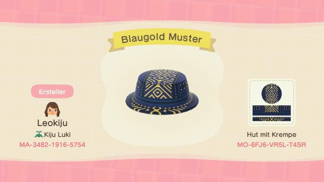 Animal Crossing Design Code: MO-6FJ6-VR5L-T4SR Blaugold Muster