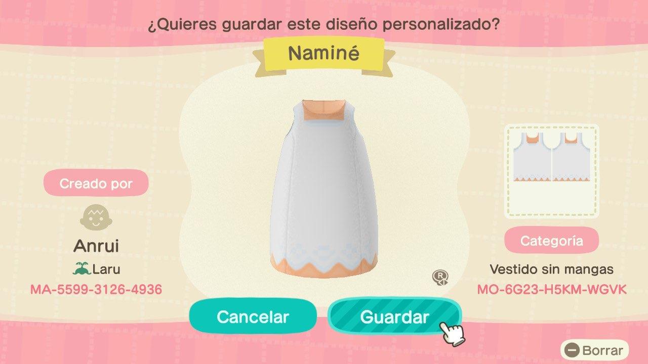 Animal Crossing Design Code: MO-6G23-H5KM-WGVK KH3 - Naminé