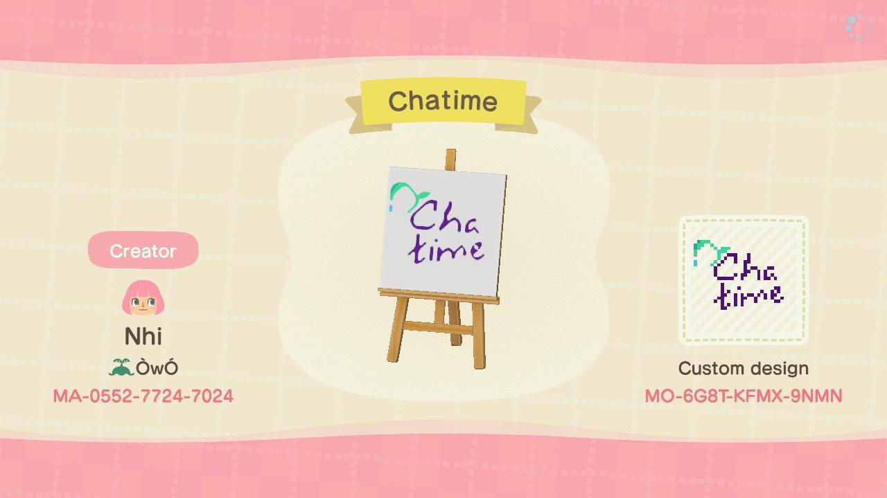 Animal Crossing Design Code: MO-6G8T-KFMX-9NMN Chatime