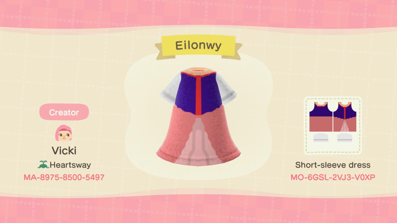 Animal Crossing Design Code: MO-6GSL-2VJ3-V0XP Disney Eilonwy