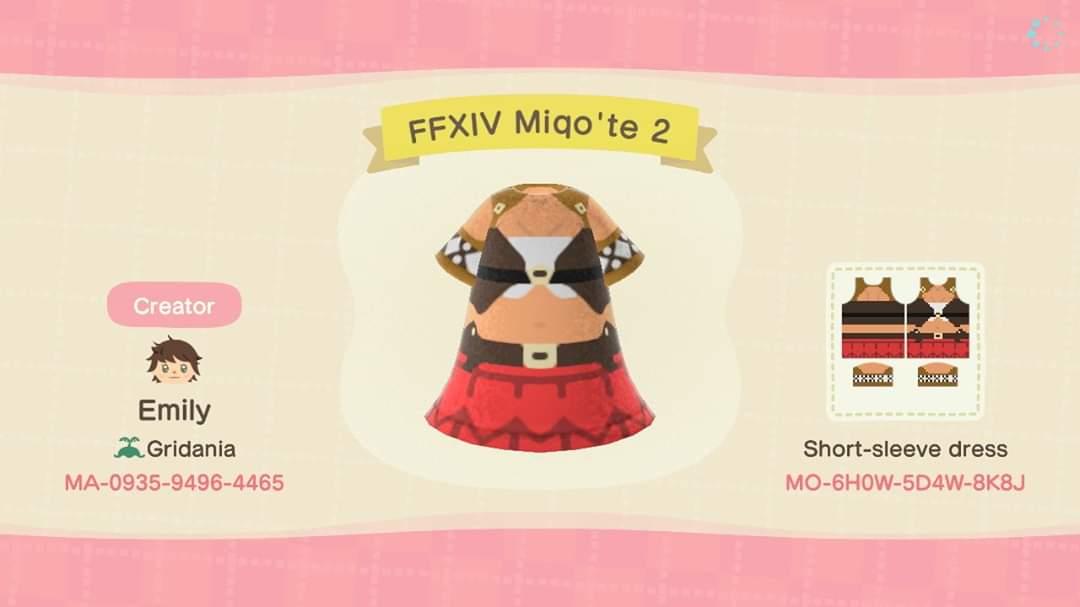Animal Crossing Design Code: MO-6H0W-5D4W-8K8J FFXIV Miqote 2