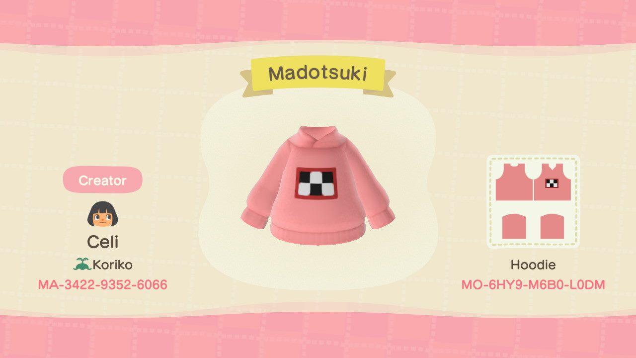Animal Crossing Design Code: MO-6HY9-M6B0-L0DM Madotsuki Hoodie