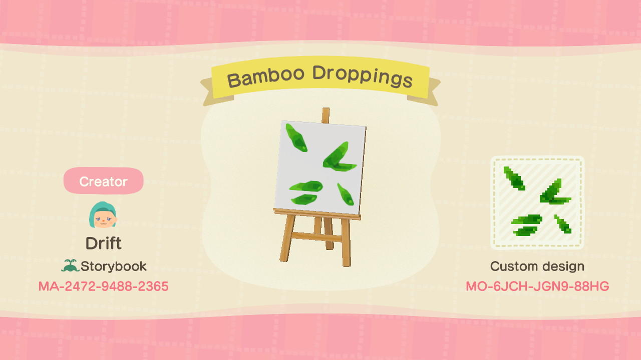 Animal Crossing Design Code: MO-6JCH-JGN9-88HG Bamboo Leaves Summer