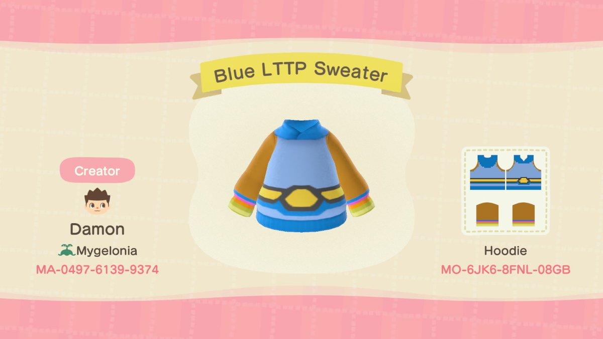 Animal Crossing Design Code: MO-6JK6-8FNL-08GB Blue LTTP Sweater