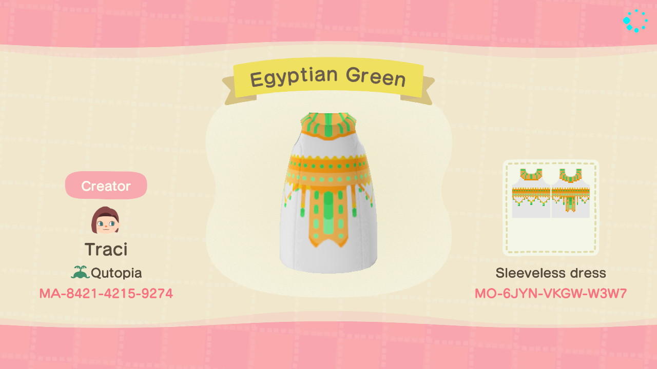 Animal Crossing Design Code: MO-6JYN-VKGW-W3W7 Egyptian Green