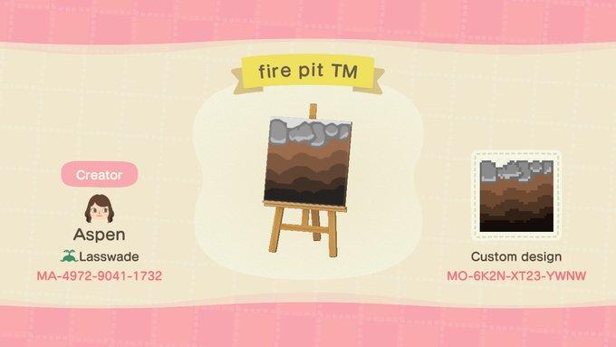 Animal Crossing Design Code: MO-6K2N-XT23-YWNW Fire Pit (TM)
