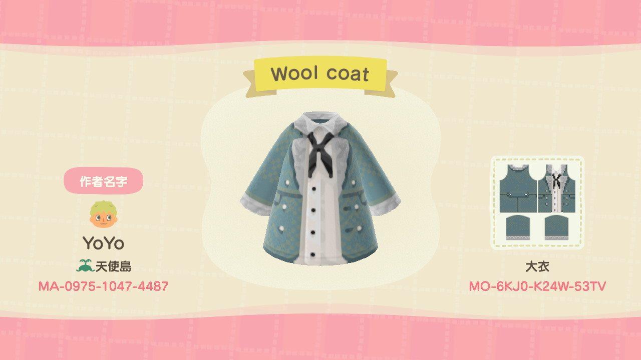 Animal Crossing Design Code: MO-6KJ0-K24W-53TV Wool coat