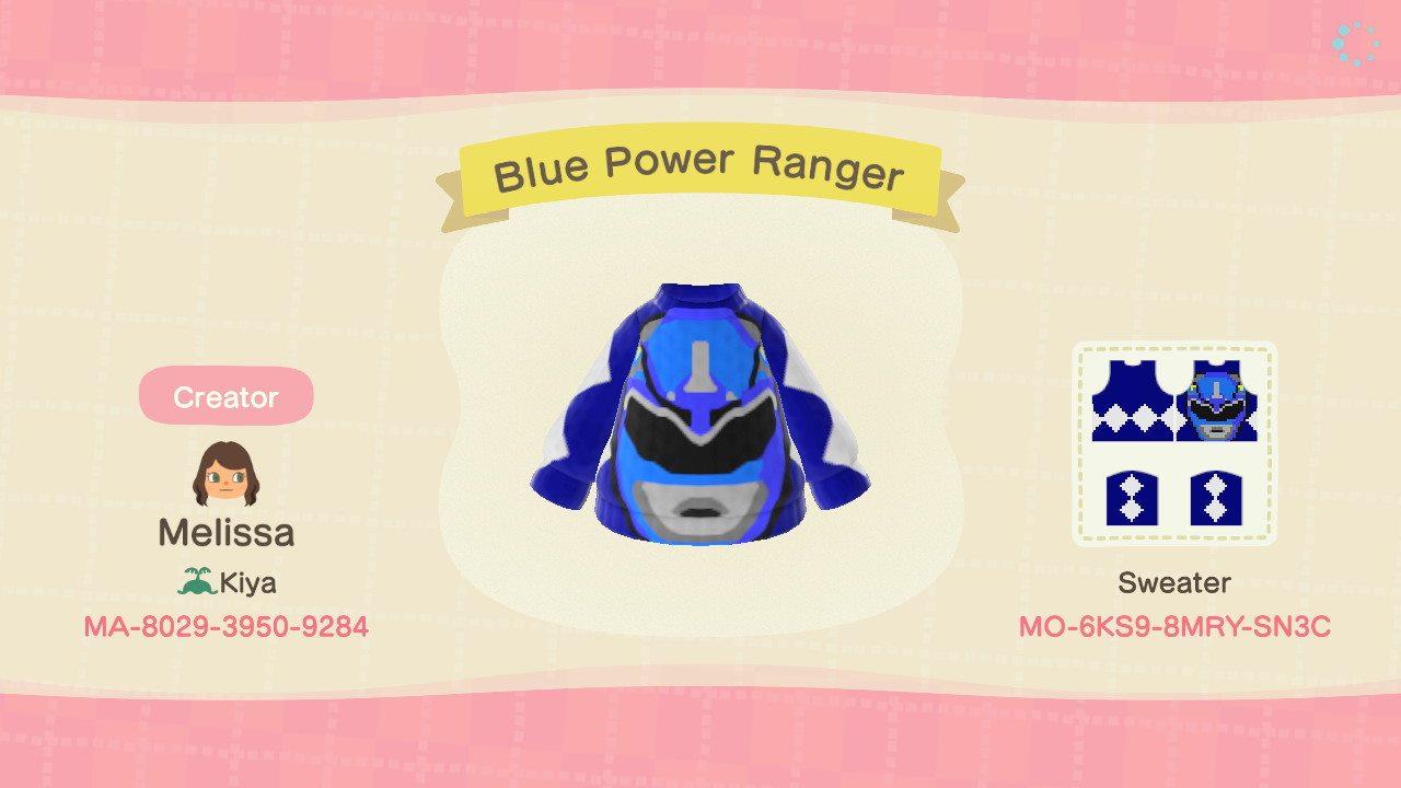 Animal Crossing Design Code: MO-6KS9-8MRY-SN3C Blue Power Ranger