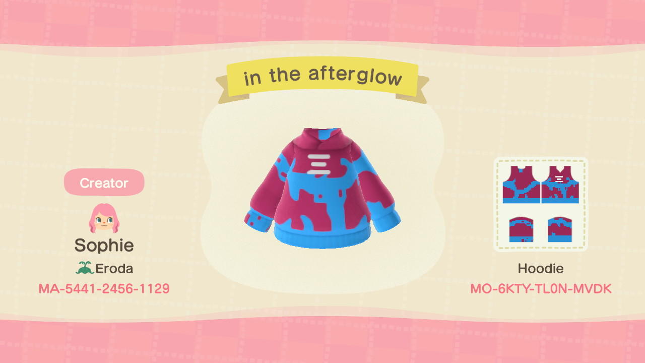 Animal Crossing Design Code: MO-6KTY-TL0N-MVDK In the afterglow
