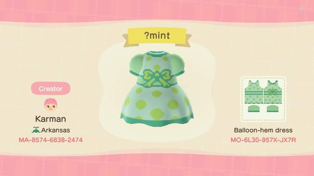 Animal Crossing Design Code: MO-6L30-957X-JX7R Mint