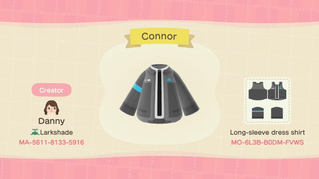 Animal Crossing Design Code: MO-6L3B-B0DM-FVWS Dbh connor