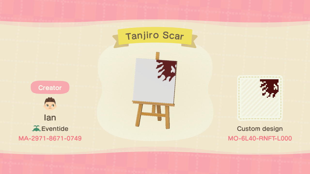 Animal Crossing Design Code: MO-6L40-RNFT-L000 Tanjiro Scar