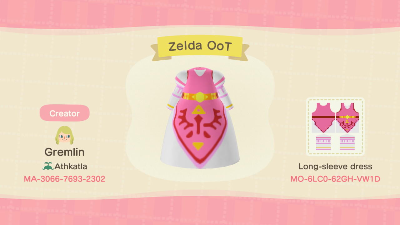 Animal Crossing Design Code: MO-6LC0-62GH-VW1D Zelda OoT