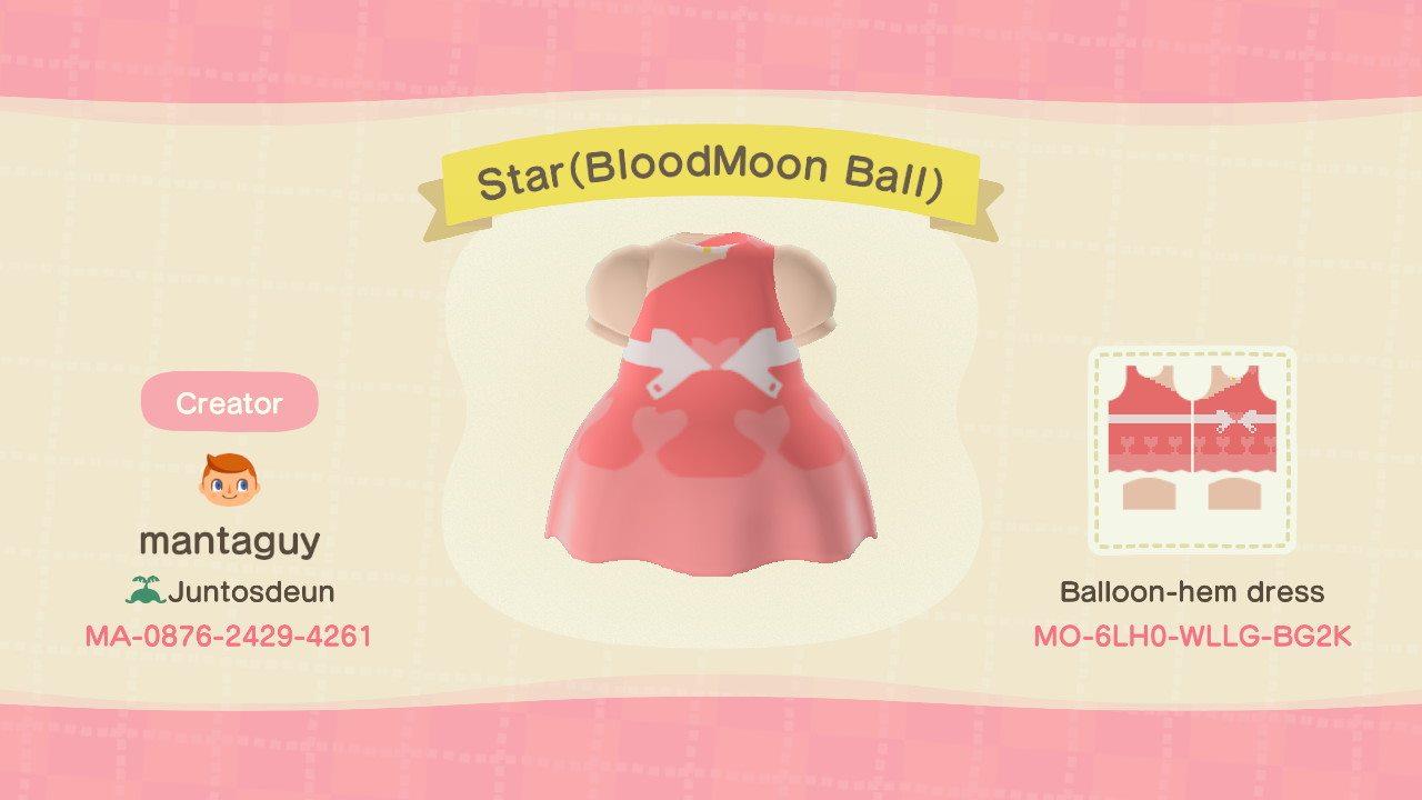 Animal Crossing Design Code: MO-6LH0-WLLG-BG2K Star(BloodMoon Ball)