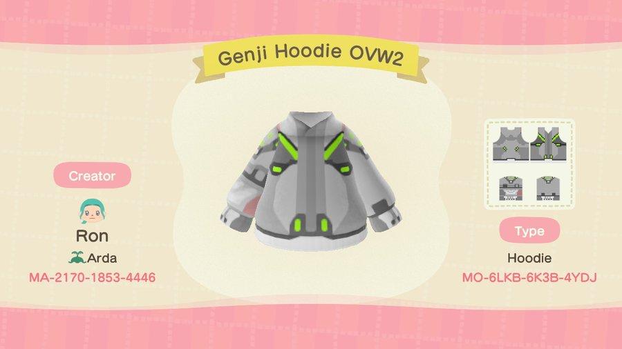 Animal Crossing Design Code: MO-6LKB-6K3B-4YDJ Genji Hoodie OVW2