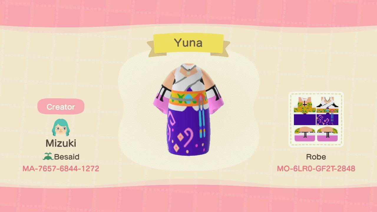Animal Crossing Design Code: MO-6LR0-GF2T-2848 Yuna