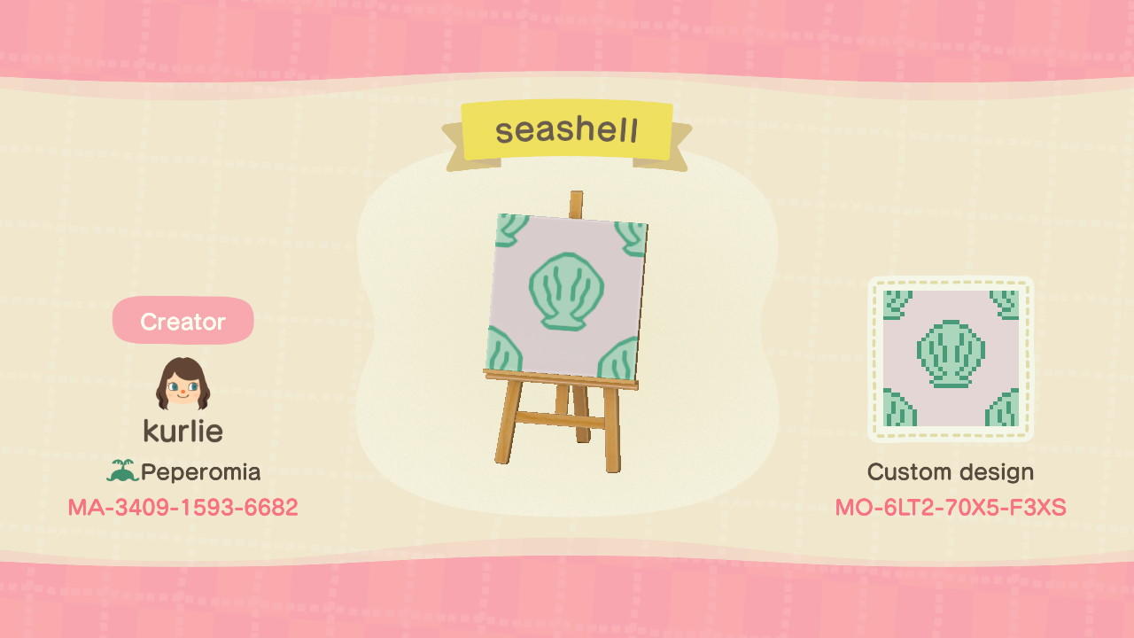 Animal Crossing Design Code: MO-6LT2-70X5-F3XS Seashell