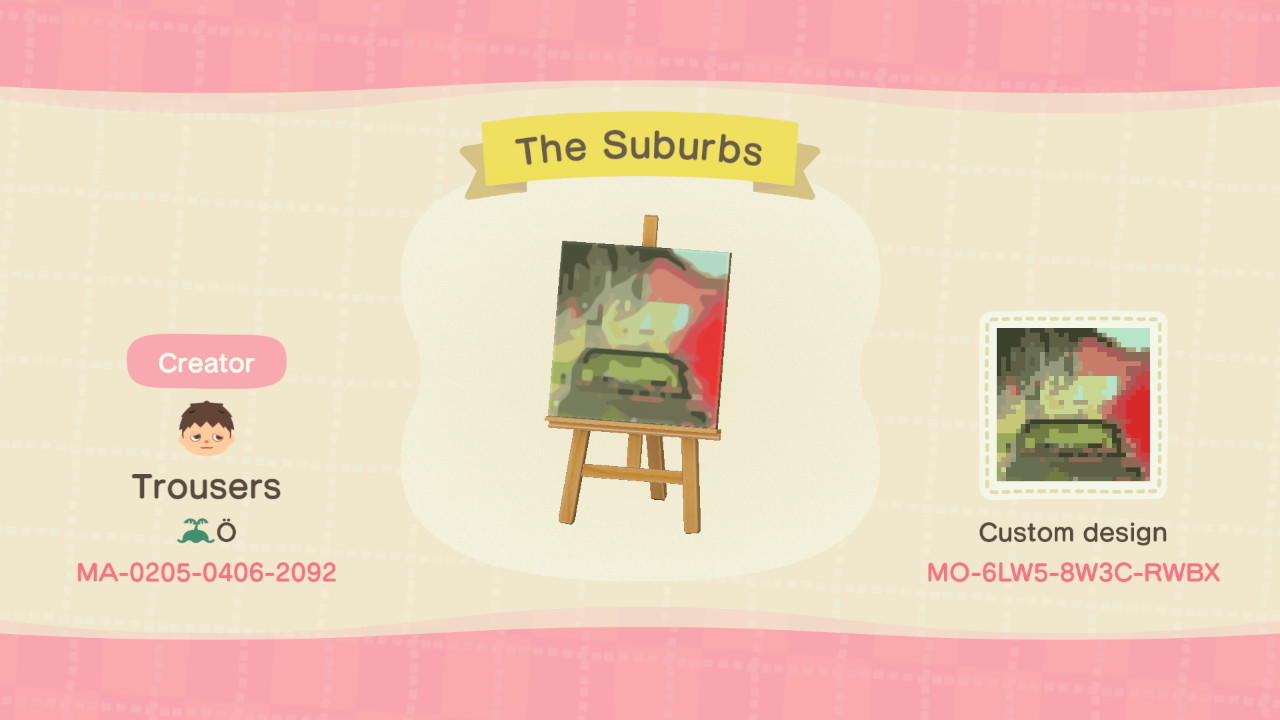 Animal Crossing Design Code: MO-6LW5-8W3C-RWBX AF The Suburbs