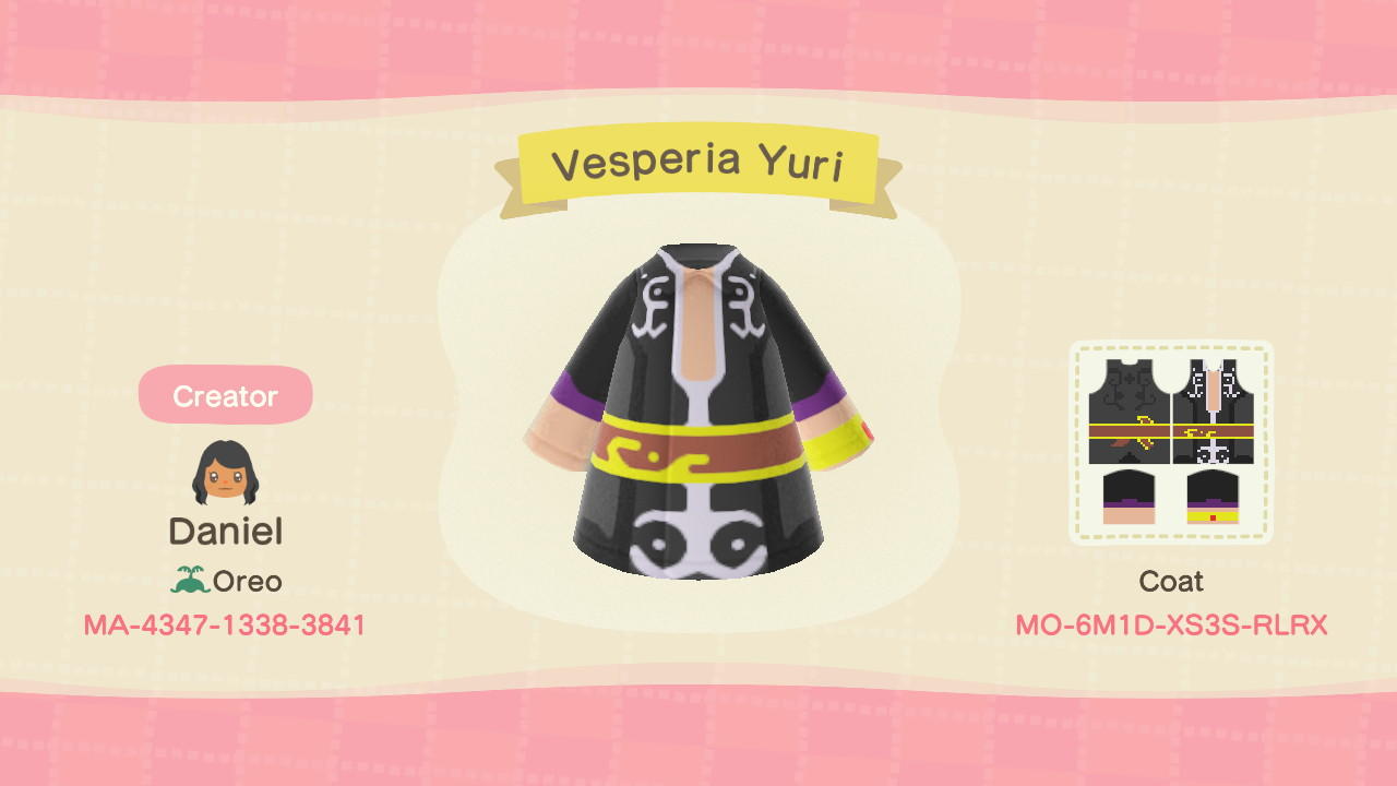 Animal Crossing Design Code: MO-6M1D-XS3S-RLRX TalesOfVesperia Yuri