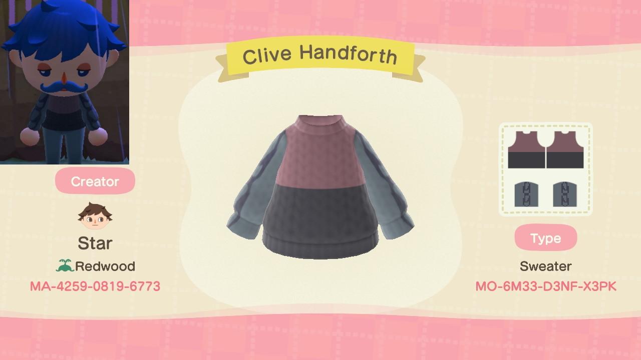 Animal Crossing Design Code: MO-6M33-D3NF-X3PK Clive Handforth