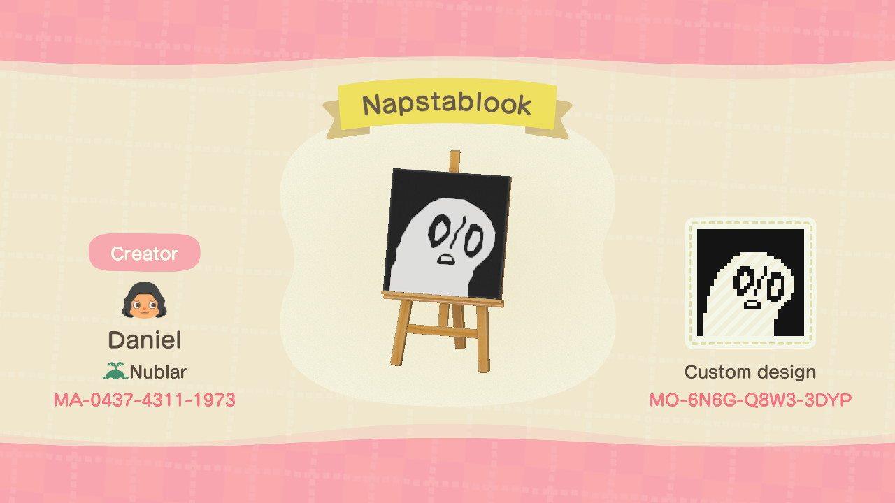 Animal Crossing Design Code: MO-6N6G-Q8W3-3DYP Napstablook