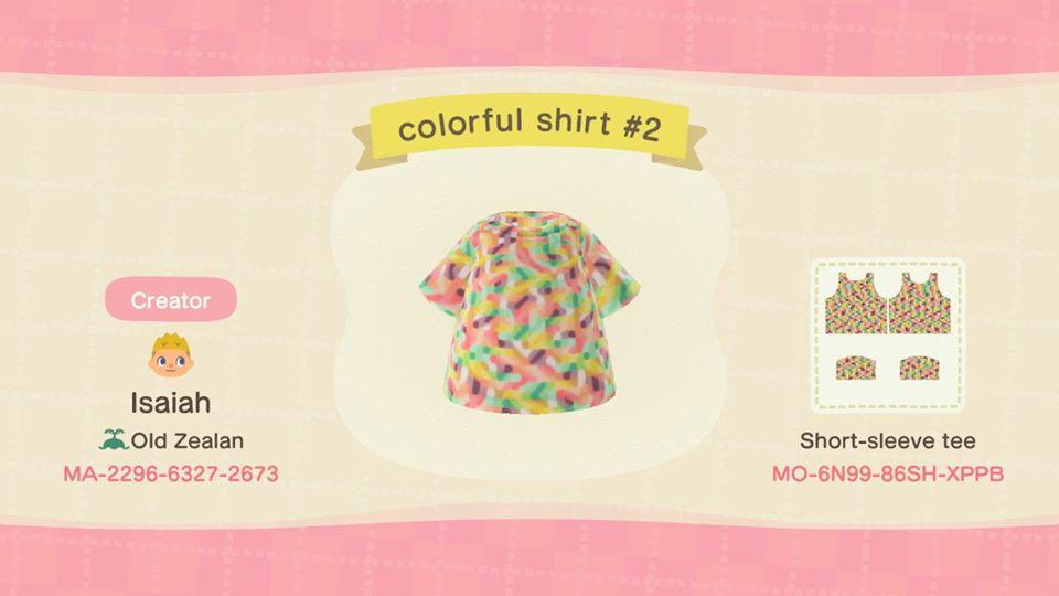 Animal Crossing Design Code: MO-6N99-86SH-XPPB colorful shirt #2